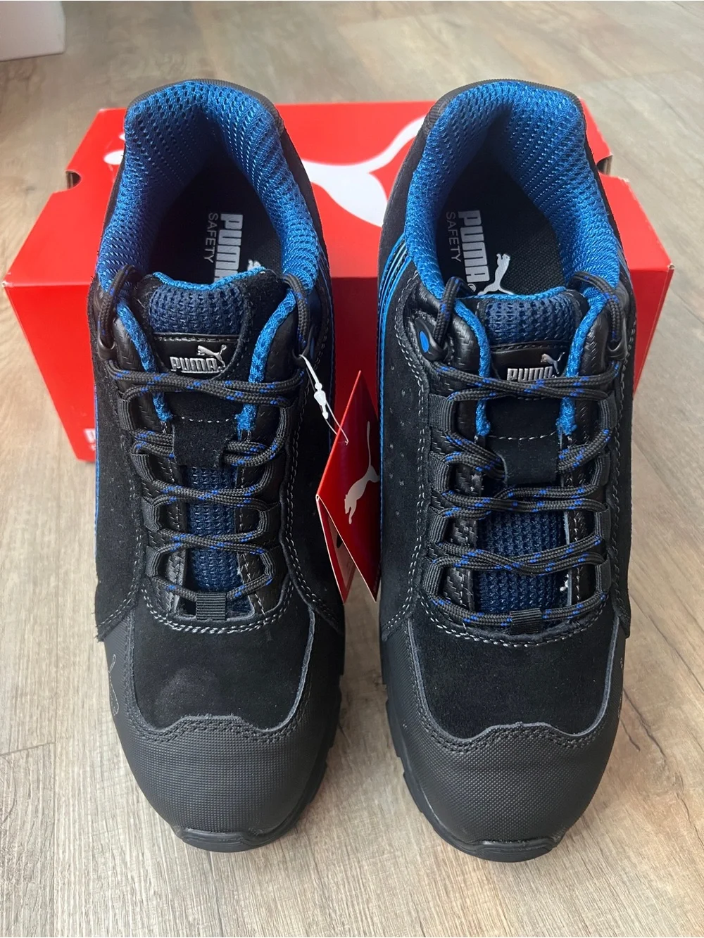 *NEW IN BOX* Puma Rio Low, Black and Blue Men's Safety Work Sneakers